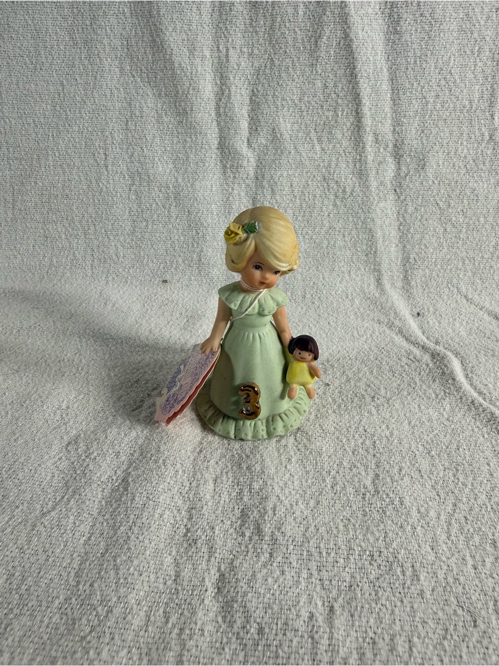 Vintage Enesco Growing Up Birthday Girls 3 Year Old Porcelain Figurine